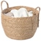 Vintiquewise Decorative Round Wicker Woven Rope Storage Blanket Basket with Braided Handles - Medium QI003835.M - alternate 1
